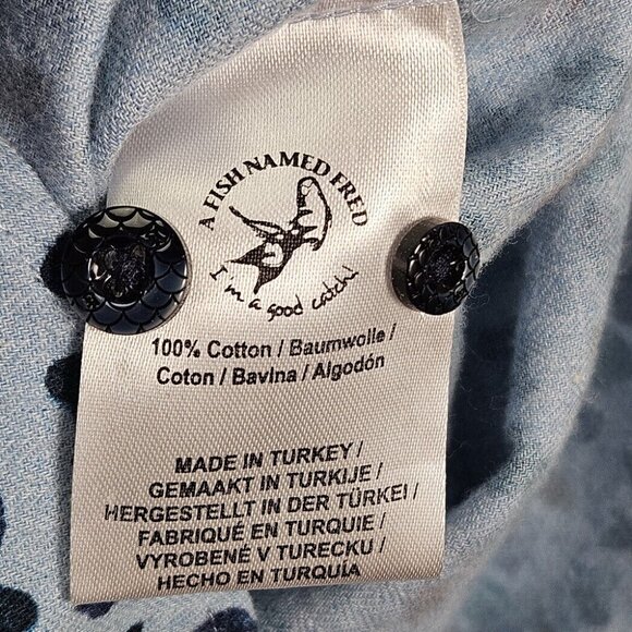 A Fish Named Fred Shirt Colorful Leaves Button-Up Men's XL Floral All Over Print - Picture 8 of 10